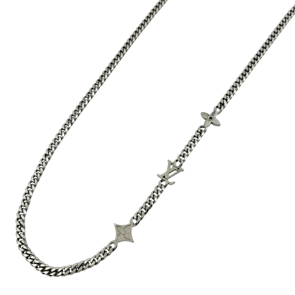 Louis Vuitton Monogram Low Necklace Metal Silver