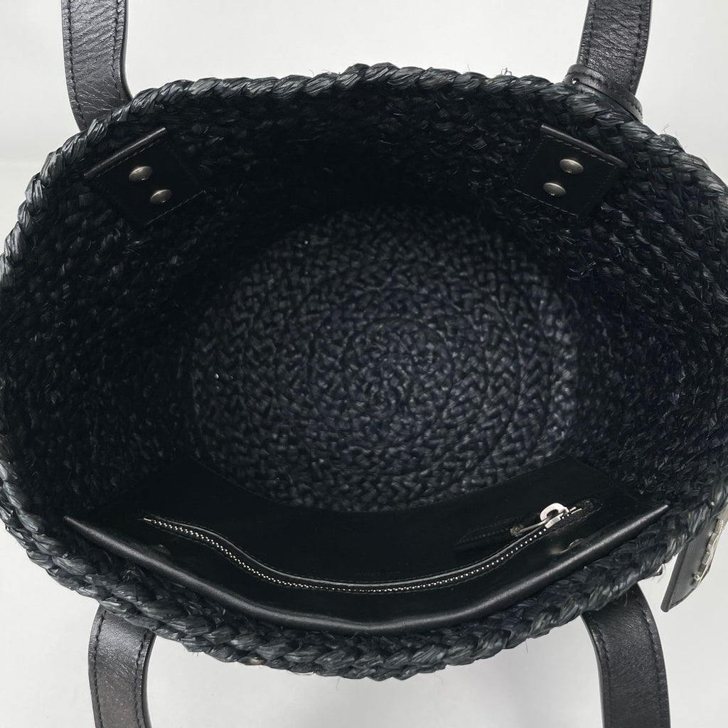 Saint Laurent Tote Pannier Small Basket Raffia Black — view 7