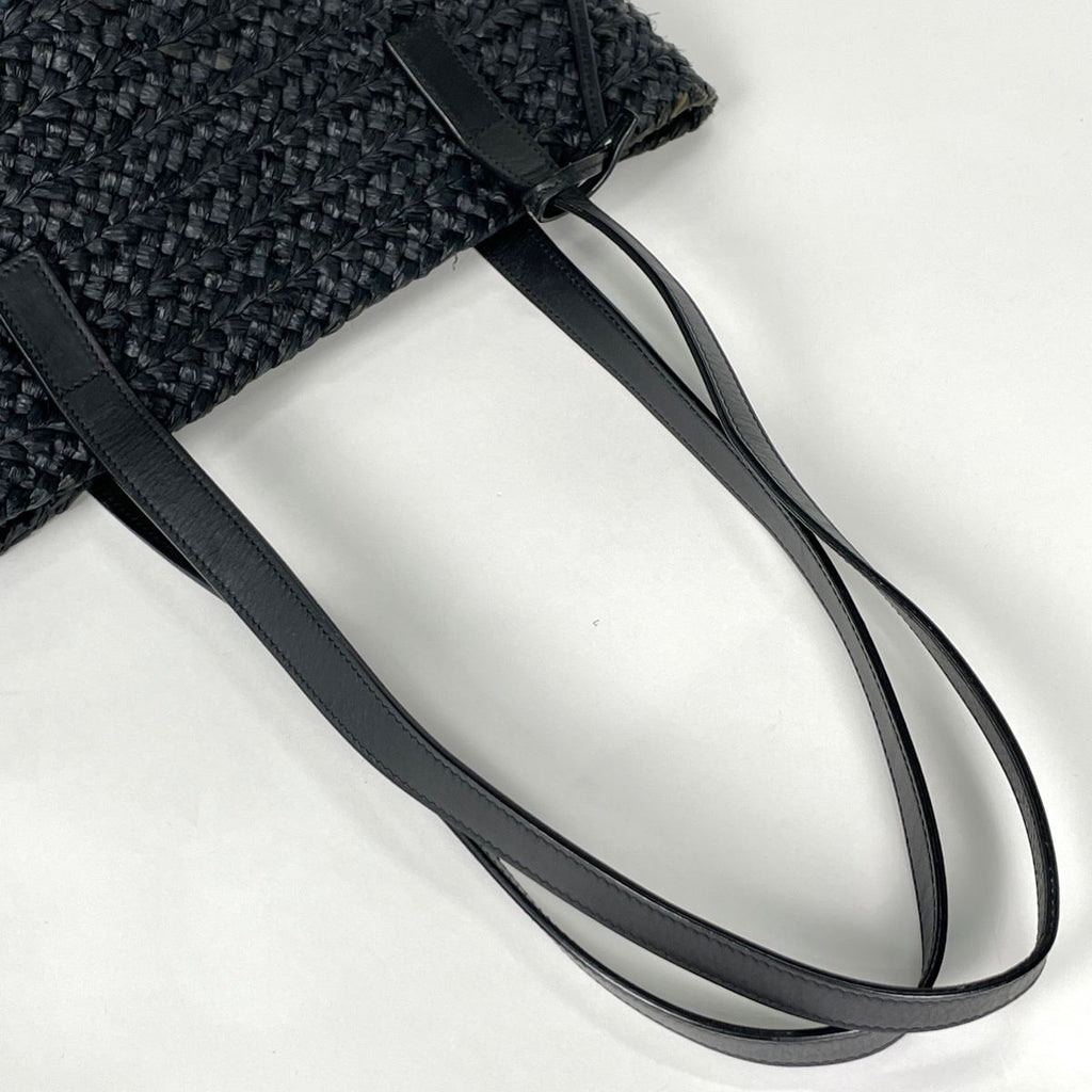Saint Laurent Tote Pannier Small Basket Raffia Black — view 6
