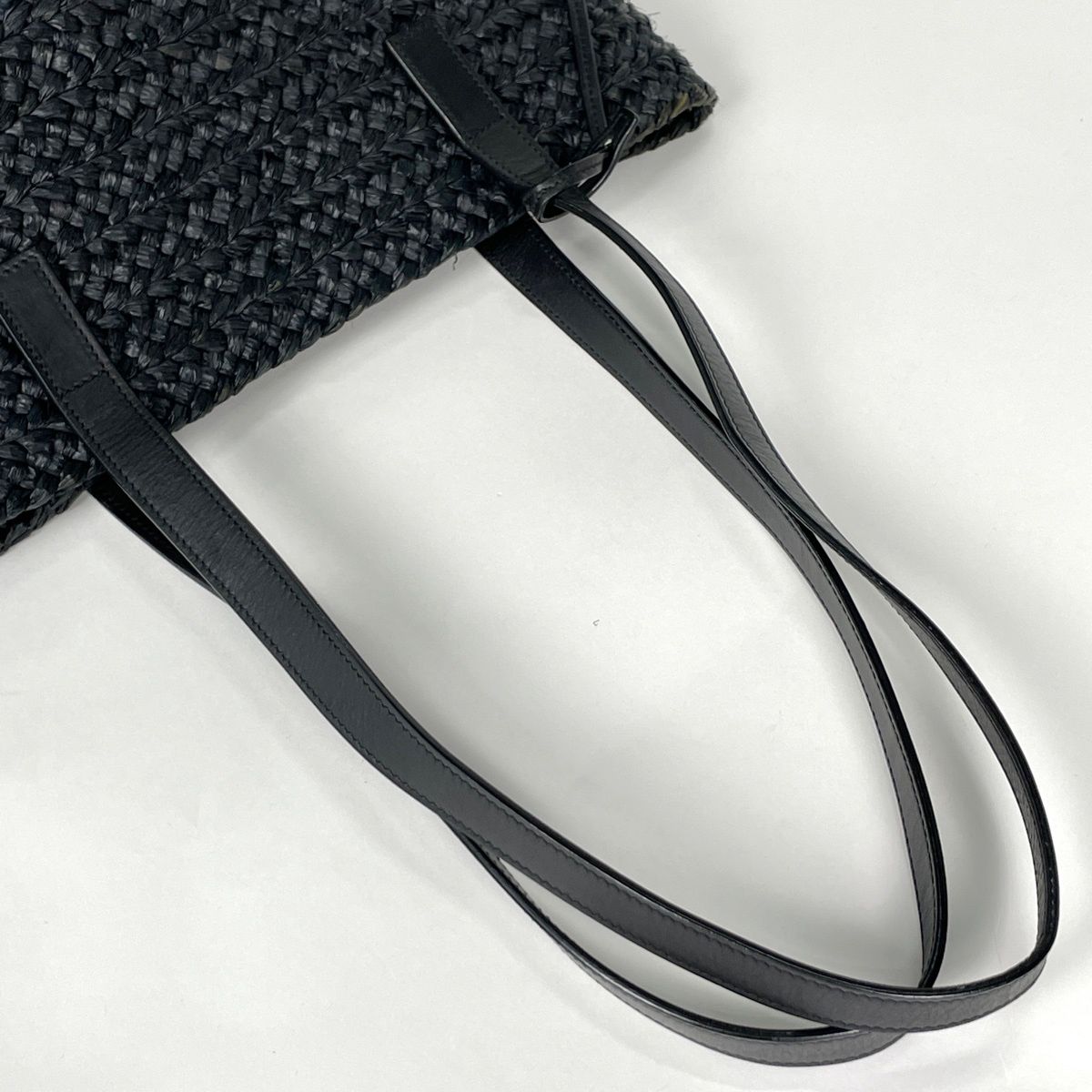 Saint Laurent Tote Pannier Small Basket Raffia Black — view 6