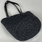 Saint Laurent Tote Pannier Small Basket Raffia Black — view 2