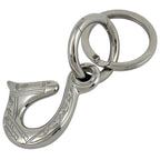 Hermes Key Holder Cheval Horse Key Ring Metal Silver