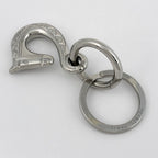 Hermes Key Holder Cheval Horse Key Ring Metal Silver — view 2