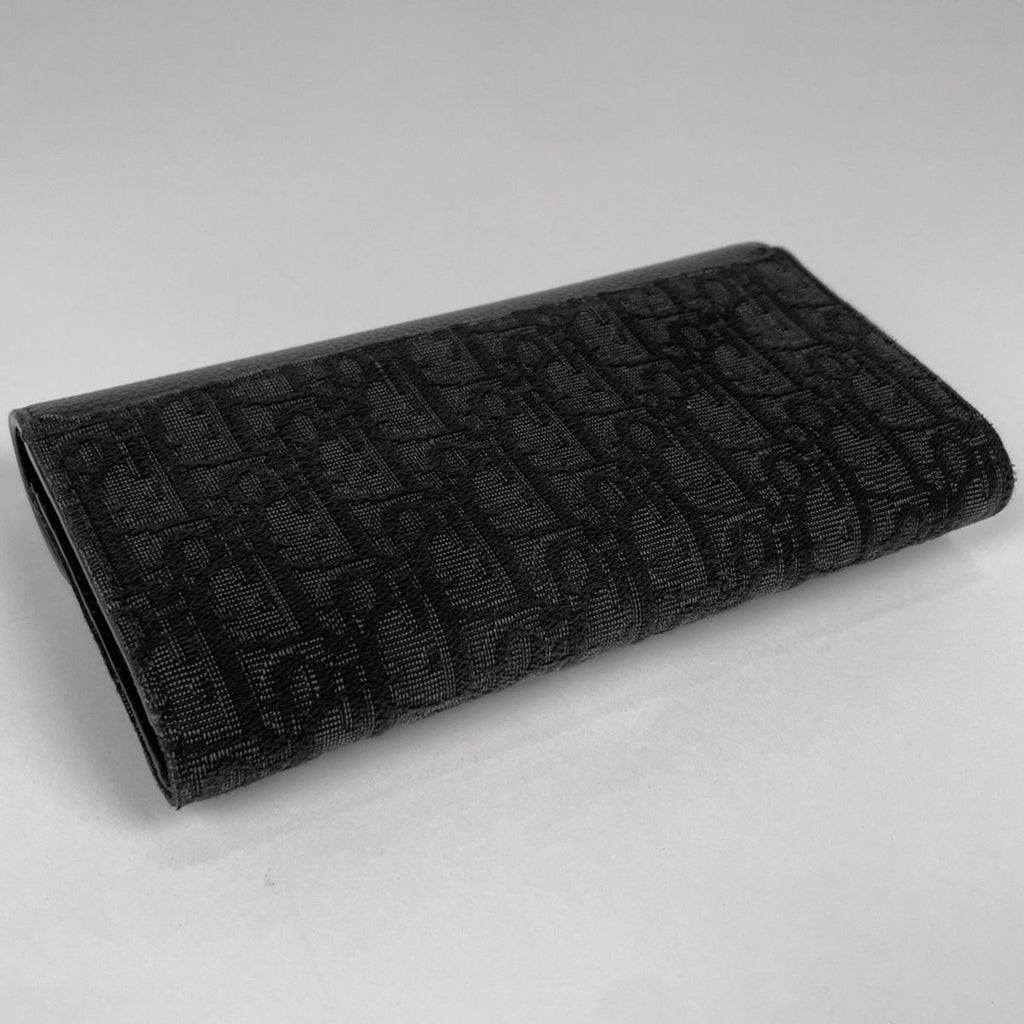 Dior Saddle Long Flap Wallet Oblique Jacquard Cotton Black — view 2