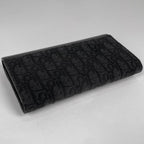 Dior Saddle Long Flap Wallet Oblique Jacquard Cotton Black — view 2