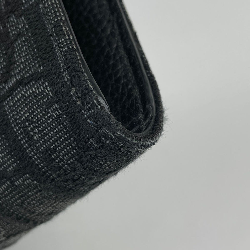 Dior Saddle Long Flap Wallet Oblique Jacquard Cotton Black — view 3