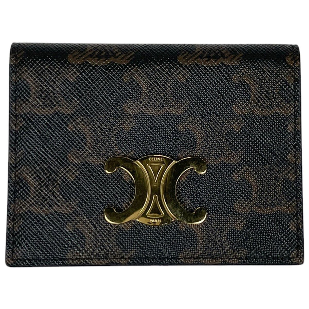 Celine Bifold Triomphe Card Holder Case Calf