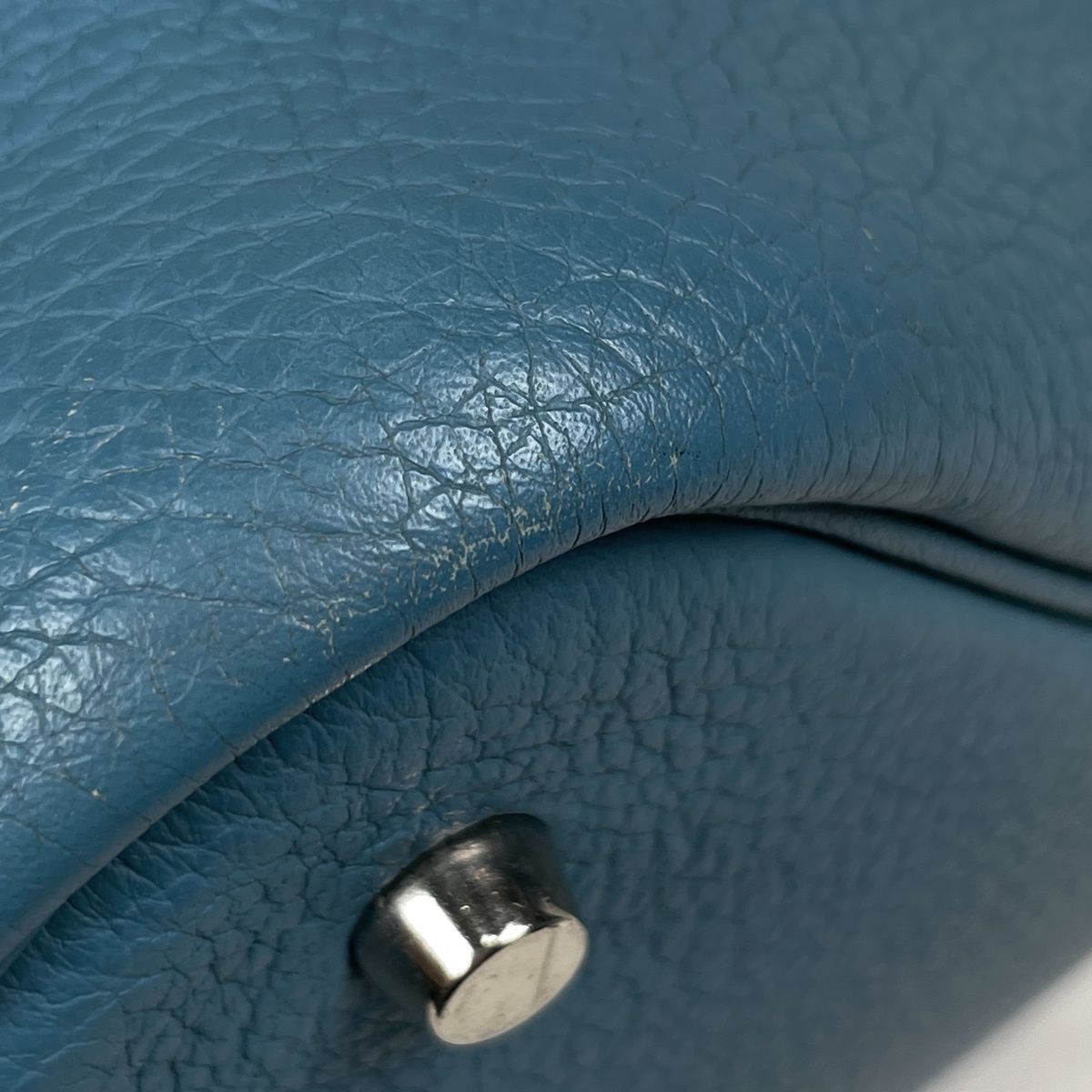 Hermes Picotin MM Handbag Taurillon Clemence Blue Jean — view 6