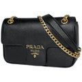 Prada Shoulder Bag Leather Black