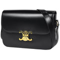 Celine Shoulder Bag Triomphe Leather Black