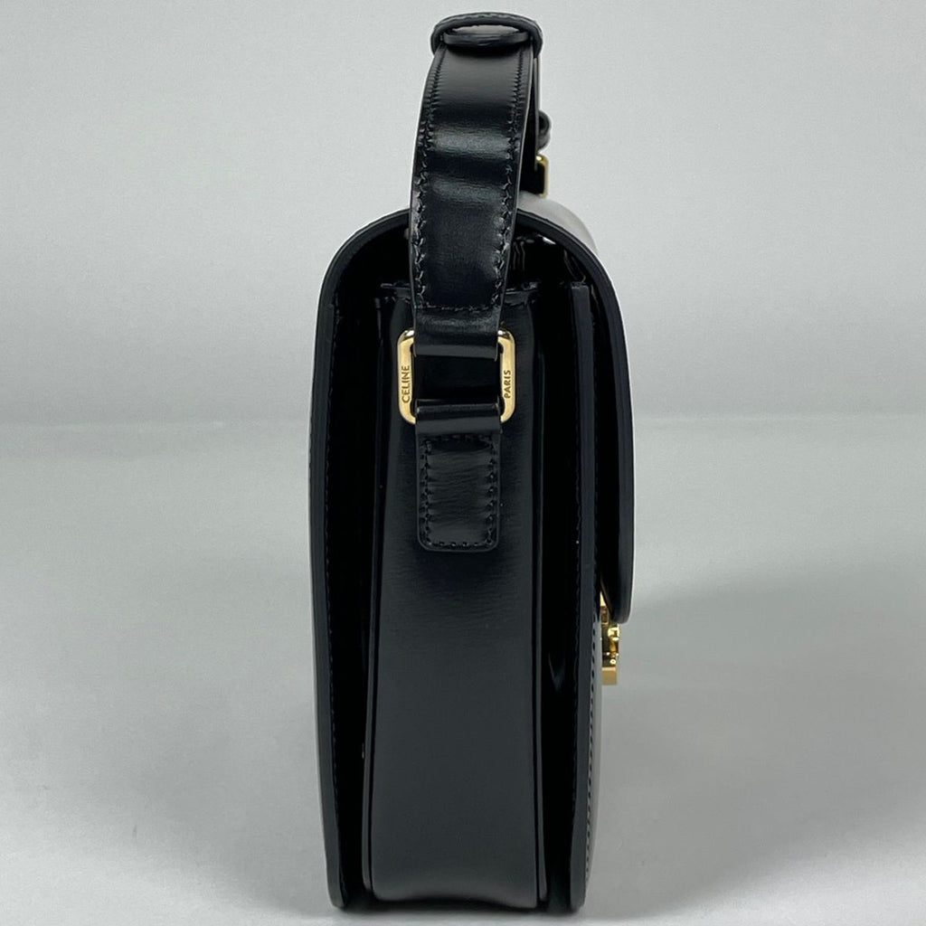 Celine Shoulder Bag Triomphe Leather Black — view 4