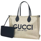 Gucci Tote GG Pattern Canvas Ivory Navy