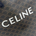 Celine Triomphe Vertical Cabas Leather Brown Black Tote Gold — view 4
