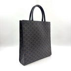 Celine Triomphe Vertical Cabas Leather Brown Black Tote Gold — view 2