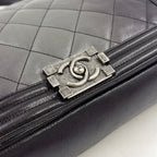 Chanel Boy Large Chezblanc Chain Shoulder Bag Leather Black — view 9