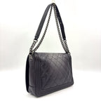 Chanel Boy Large Chezblanc Chain Shoulder Bag Leather Black — view 2