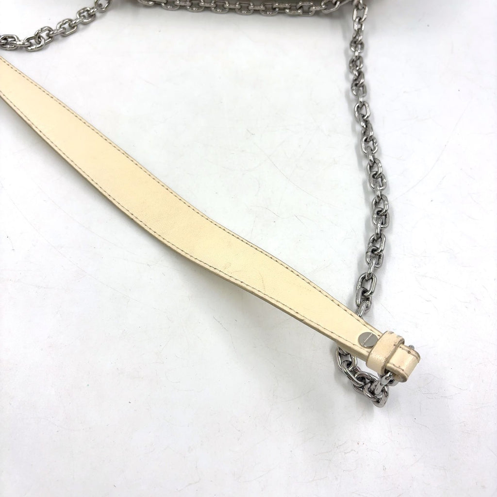Louis Vuitton PM Lambskin Fur White Chain Shoulder Bag Silver — view 6