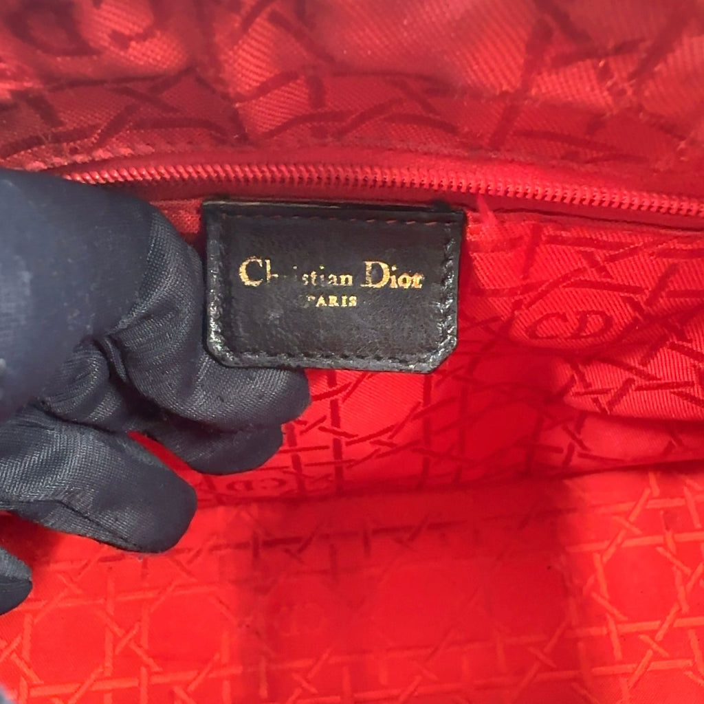 Dior Lady Lambskin Black Handbag Gold — view 4