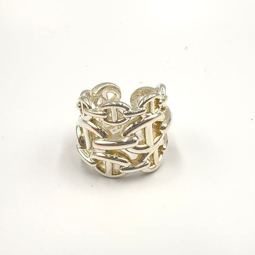 Hermes Chaine D'ancre Enchainee GM Silver Ring