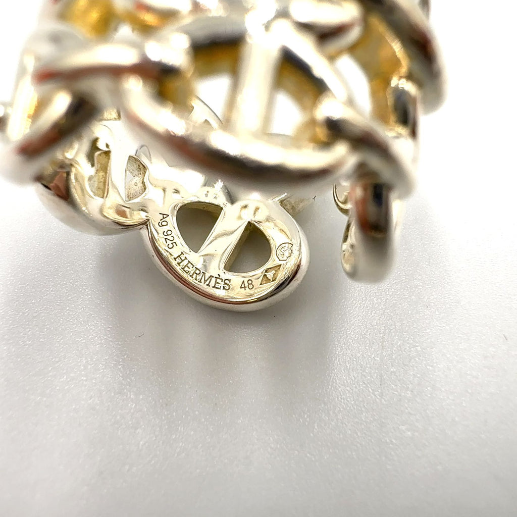 Hermes Chaine D'ancre Enchainee GM Silver Ring — view 4