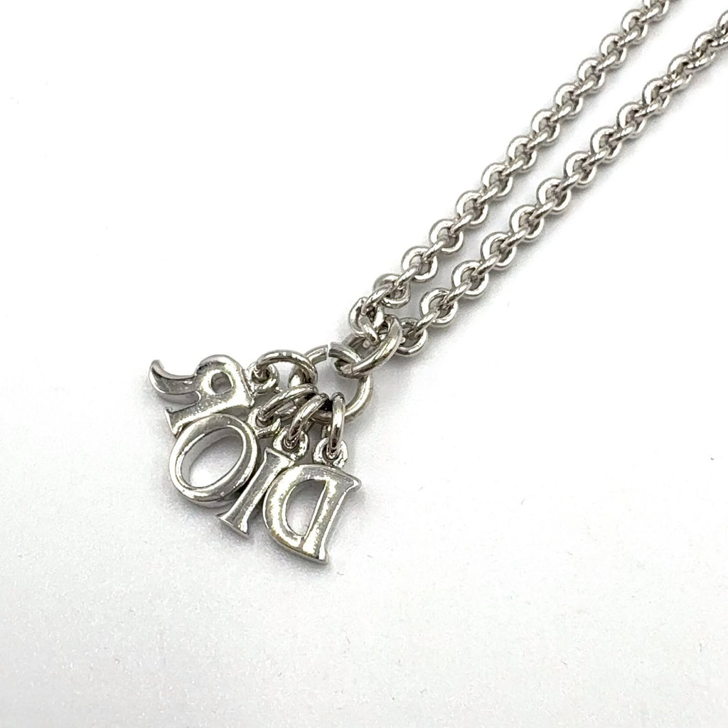 Dior Logo Metal Silver Necklace — view 2