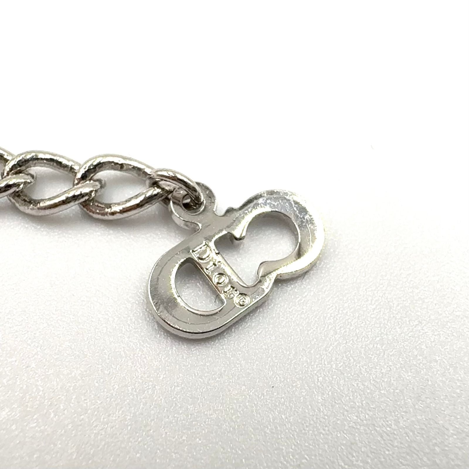 Dior Logo Metal Silver Necklace — view 4