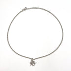 Dior Logo Metal Silver Necklace — view 3