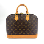 Louis Vuitton Alma PM Monogram Leather Brown Handbag Gold
