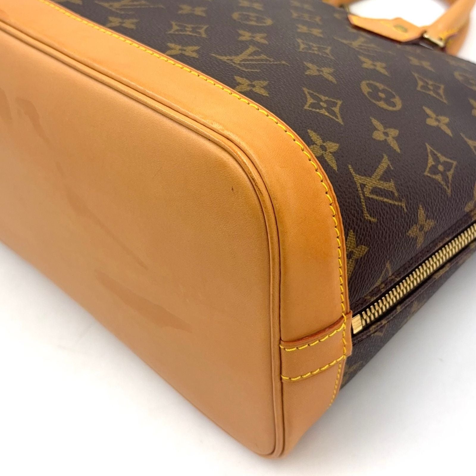 Louis Vuitton Alma PM Monogram Leather Brown Handbag Gold — view 6