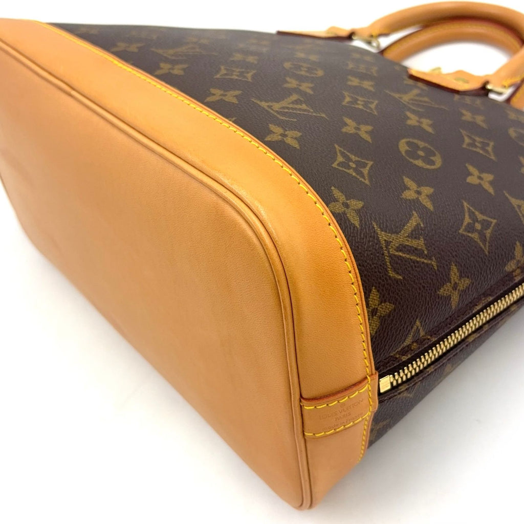 Louis Vuitton Alma PM Monogram Leather Brown Handbag Gold — view 8
