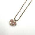 Gucci Interlocking Heart Resin Silver Lightpink Necklace