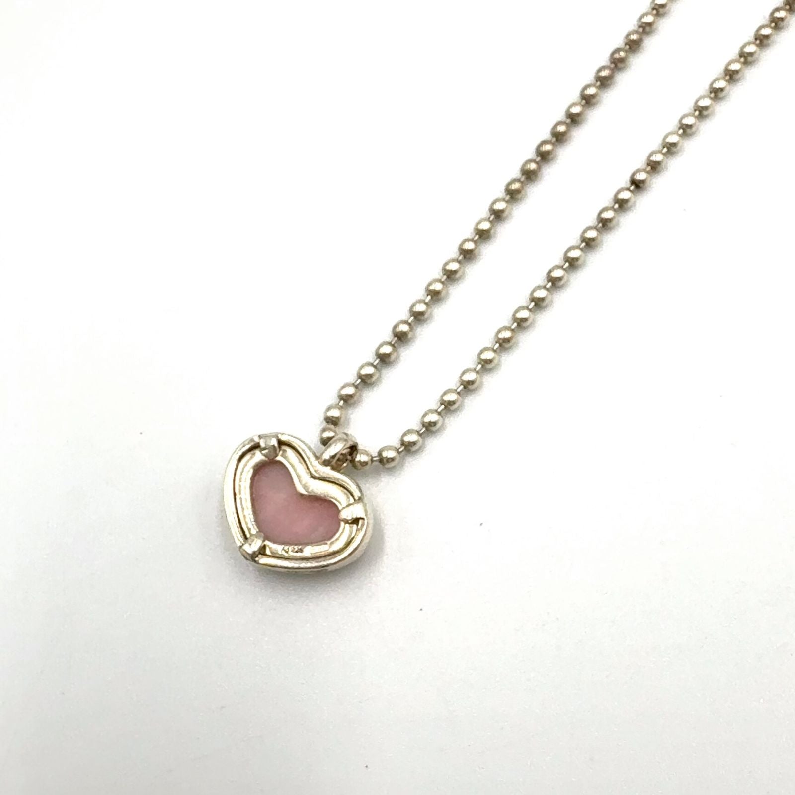 Gucci Interlocking Heart Resin Silver Lightpink Necklace — view 2