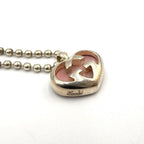 Gucci Interlocking Heart Resin Silver Lightpink Necklace — view 9