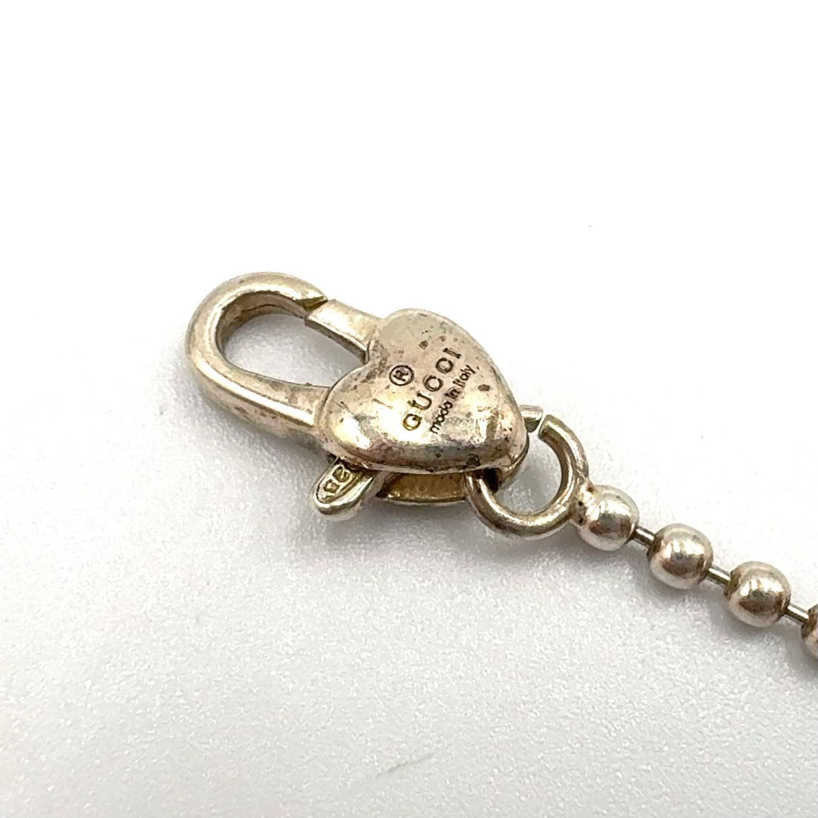 Gucci Interlocking Heart Resin Silver Lightpink Necklace — view 4