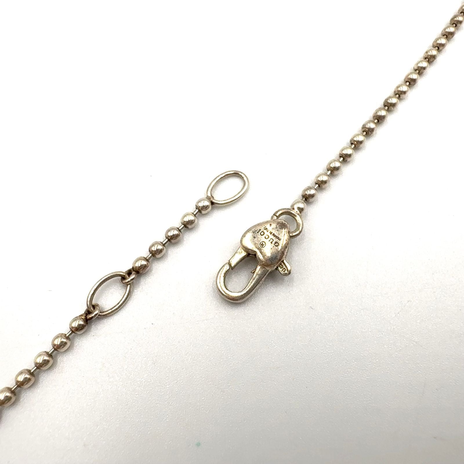 Gucci Interlocking Heart Resin Silver Lightpink Necklace — view 7