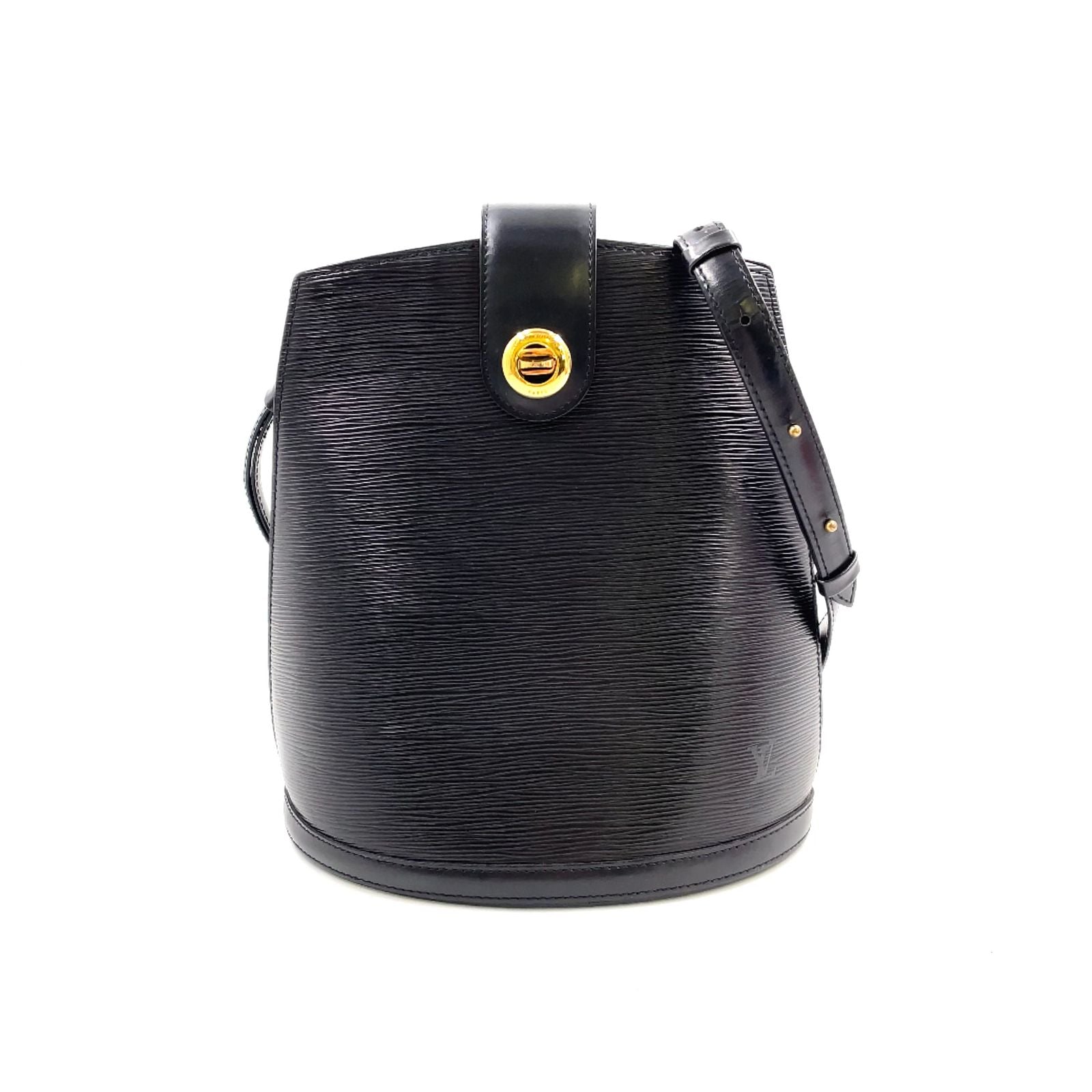 Louis Vuitton Cluny Epi Noir Leather Black Shoulder Bag Gold