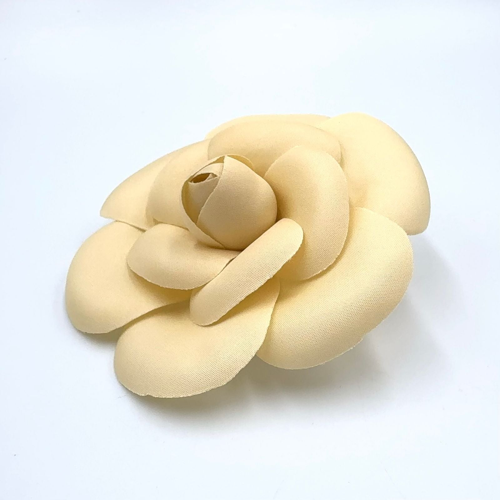 Chanel Camellia Satin Ivory Gold Brooch — view 3