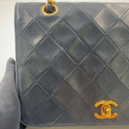 Chanel Quilted Singleflap Replacement Lambskin Black Chain Shoulder Bag Gold — view 8