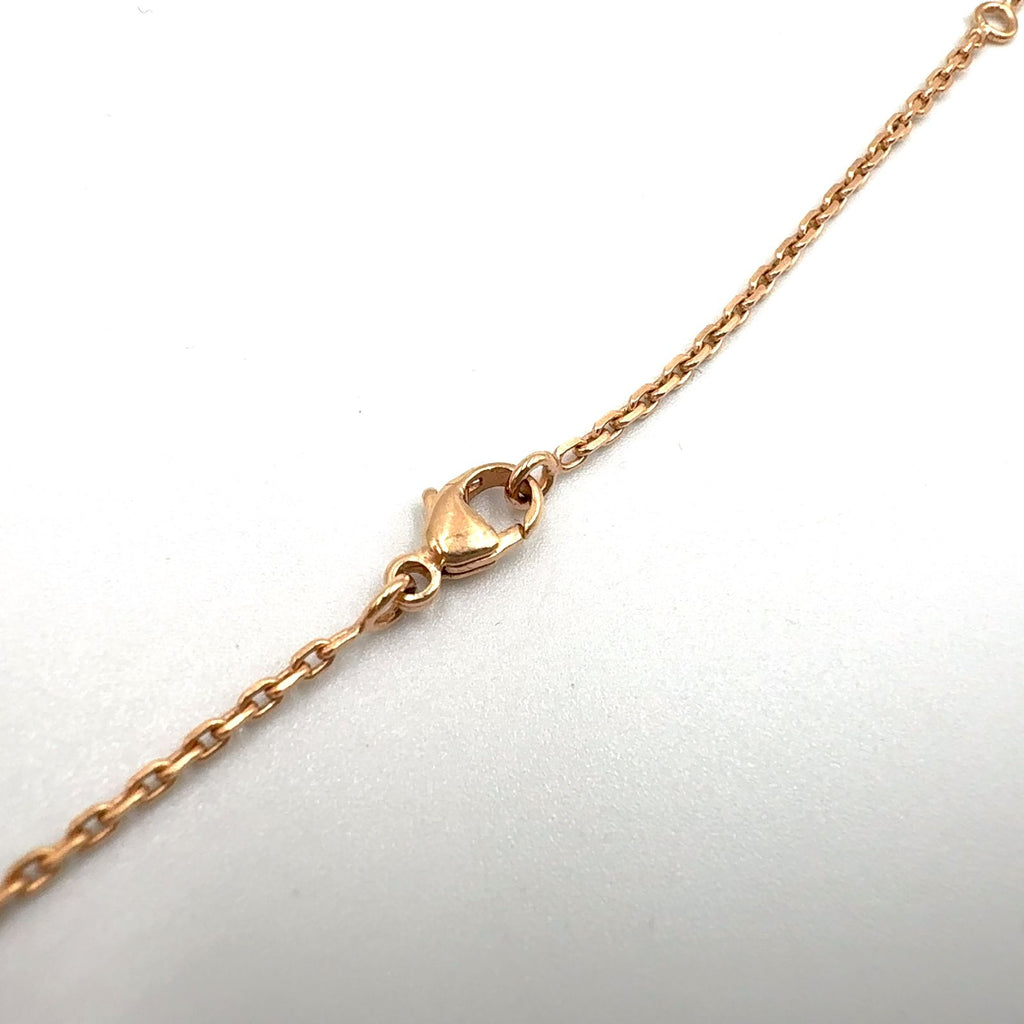 Hermes Irene Metal Enamel Pink Gold Black Necklace — view 5