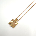 Hermes Irene Metal Enamel Pink Gold Black Necklace — view 2