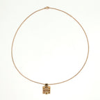 Hermes Irene Metal Enamel Pink Gold Black Necklace — view 3