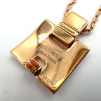Hermes Irene Metal Enamel Pink Gold Black Necklace — view 8