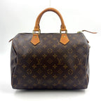 Louis Vuitton Speedy 30 Monogram Leather Brown Light Handbag Gold