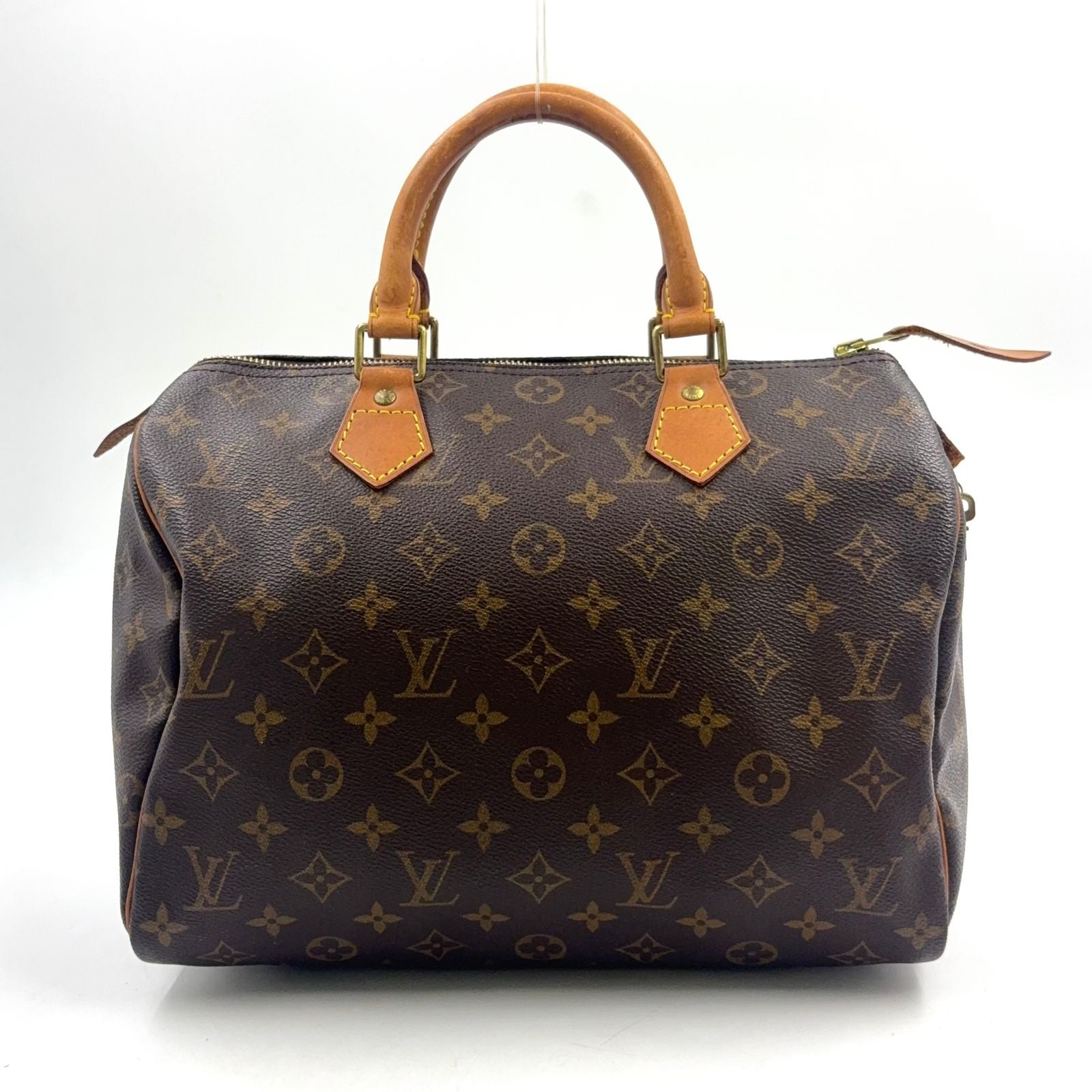 Louis Vuitton Speedy 30 Monogram Leather Brown Light Handbag Gold