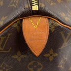 Louis Vuitton Speedy 30 Monogram Leather Brown Light Handbag Gold — view 4