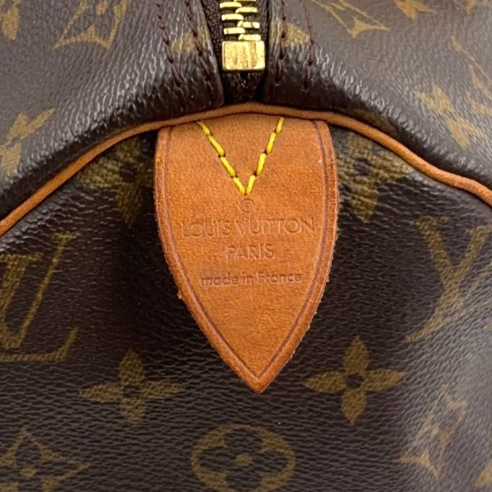Louis Vuitton Speedy 30 Monogram Leather Brown Light Handbag Gold — view 4