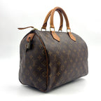 Louis Vuitton Speedy 30 Monogram Leather Brown Light Handbag Gold — view 2