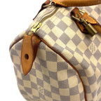Louis Vuitton Speedy 30 Damier Azur Off White Light Brown Handbag Gold — view 9