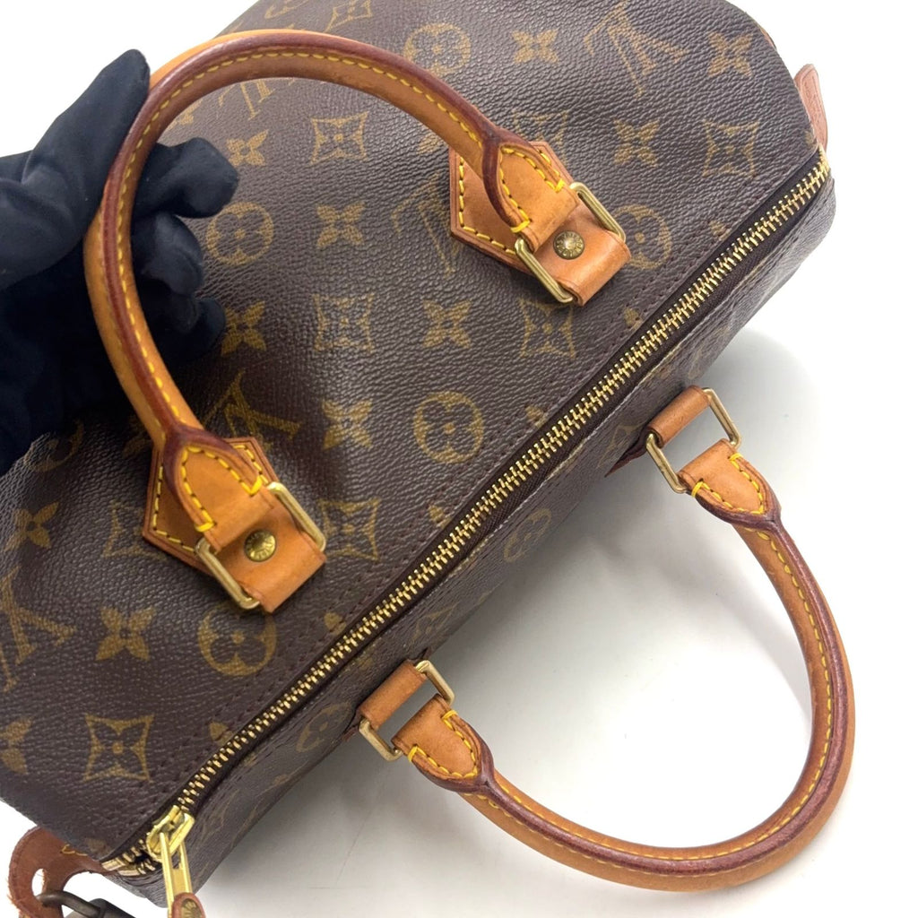 Louis Vuitton Speedy 30 Monogram Leather Brown Light Handbag Gold — view 9