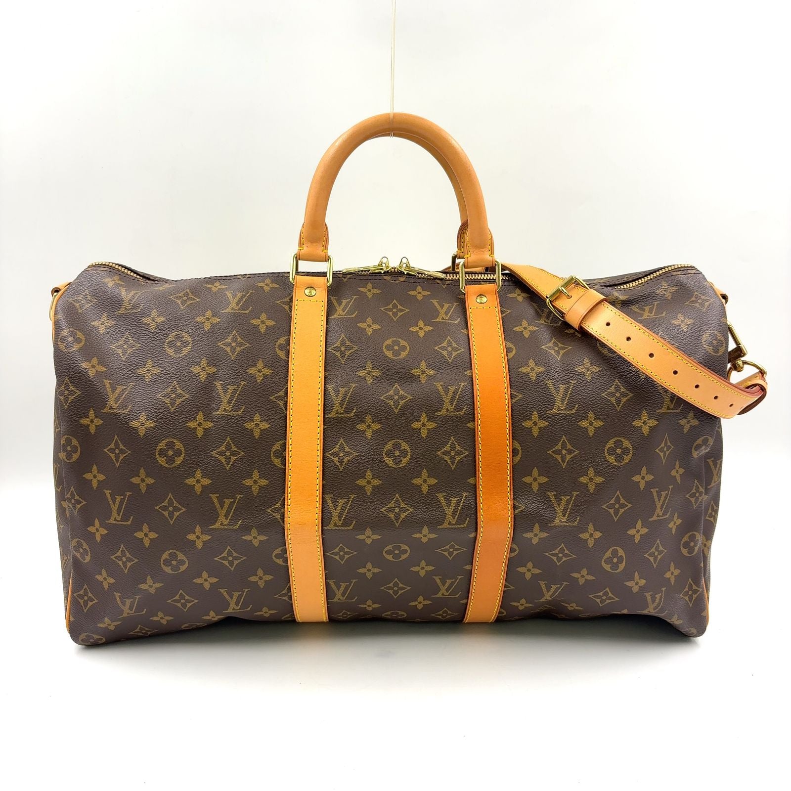 Louis Vuitton Keepall Bandouliere 50 Monogram Leather Brown Light Boston